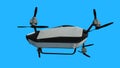 flying copter car, drone. future concept. Green screen isolate. 3d rendering. Royalty Free Stock Photo