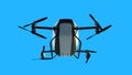 flying copter car, drone. future concept. Green screen isolate. 3d rendering. Royalty Free Stock Photo