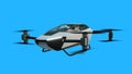 flying copter car, drone. future concept. Green screen isolate. 3d rendering. Royalty Free Stock Photo