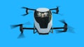 flying copter car, drone. future concept. Green screen isolate. 3d rendering. Royalty Free Stock Photo