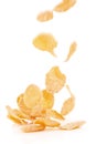 Flying corn flakes Royalty Free Stock Photo