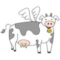 Flying Cow Cartoon Royalty Free Stock Photo