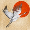 Flying crane Japanese style