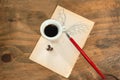 Flying cup of coffee. Royalty Free Stock Photo