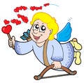 Flying cupid with magic wand Royalty Free Stock Photo