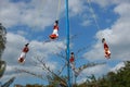 Flying Dancers at Tulum Mexico Royalty Free Stock Photo