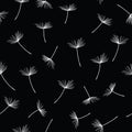 Flying dandelion seamless pattern