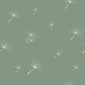 Flying Dandelion vector seamless pattern design. Surface pattern design. Great for summer vintage fabric, wallpaper, giftwrap, scr