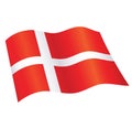 flying danish flag of denmark silk Royalty Free Stock Photo