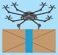 Flying Delivery Drone with Package