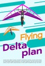 Flying delta plan poster vector template Royalty Free Stock Photo