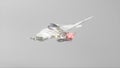 Flying diamond dragonfly. The concept of nature and animals. Low poly. White color. 3d illustration