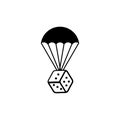 Flying dice incorporated with hot air balloon logo design template