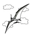 Flying dinosaur coloring page Royalty Free Stock Photo