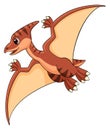 Flying dinosaur. Cute winged dino. Pteranodon icon Royalty Free Stock Photo