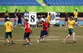 Flying Disc Competition - Australia versus England Royalty Free Stock Photo