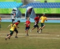 Flying Disc Competition - Australia versus England Royalty Free Stock Photo