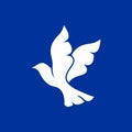 A flying dove is a symbol of the Holy Spirit Royalty Free Stock Photo