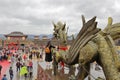 The flying dragon statue of the Emperor Qin Palace in hengdian studios, adobe rgb