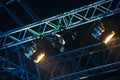 Flying drone above the stage Royalty Free Stock Photo