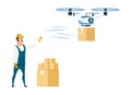 Flying Drone Delivery from Storage or Warehouse