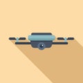 Flying drone icon flat vector. Aerial secure