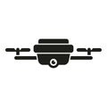 Flying drone icon simple vector. Aerial secure