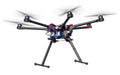 Flying drone isolated on white Royalty Free Stock Photo