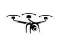 Flying Drone Symbol with Silhouete Style