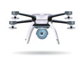 Flying Drone Vector Illustration in Flat Design