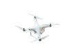 Flying drone white background