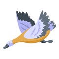 Flying duck icon, isometric style Royalty Free Stock Photo