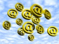 Flying E-mails Royalty Free Stock Photo