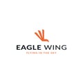 Flying eagle animal wings. Modern and creative logo design.