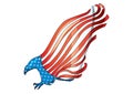 Flying eagle flag USA American bald eagle flag vector Royalty Free Stock Photo