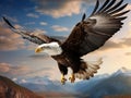 Ai Generated illustration Wildlife Concept of Flying eagle Royalty Free Stock Photo