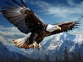 Ai Generated illustration Wildlife Concept of Flying eagle Royalty Free Stock Photo