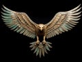 Ai Generated illustration Wildlife Concept of Flying Eagle Royalty Free Stock Photo
