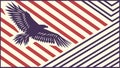 Flying Eagle Silhouette on Red Striped Background, vector design Generative AI Royalty Free Stock Photo