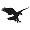 Flying eagle vector illustration black silhouette Royalty Free Stock Photo