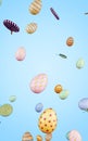 Flying Easter eggs and candy lollipops