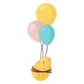 Flying Egg on Three Balloons Royalty Free Stock Photo