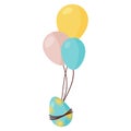 Flying Egg on Three Balloons Royalty Free Stock Photo