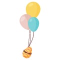 Flying Egg on Three Balloons Royalty Free Stock Photo