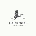 Flying Egret Logo Design Template Inspiration