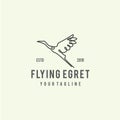 Flying Egret Logo Design Template Inspiration