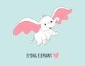 Flying elephant doodle