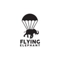 Flying elephant logo design template Royalty Free Stock Photo