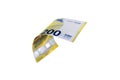 Flying Euro money note, isolated with clipping path