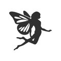 Flying Fairy Silhouette Character Design Royalty Free Stock Photo